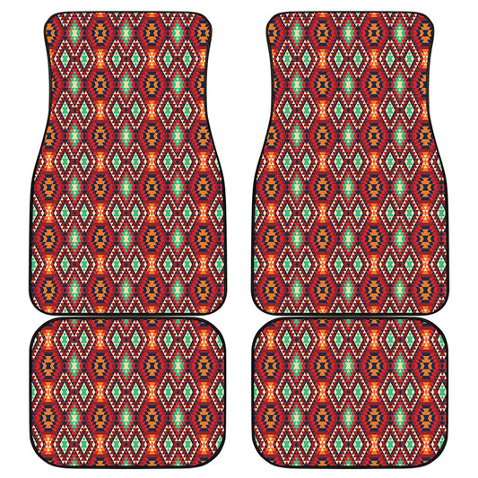 Native American Geometric Pattern Print Front and Back Car Floor Mats