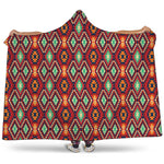 Native American Geometric Pattern Print Hooded Blanket