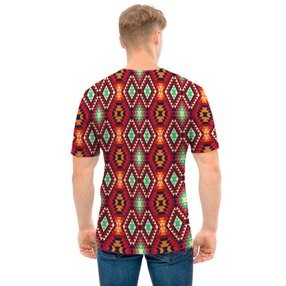 Native American Geometric Pattern Print Men's T-Shirt