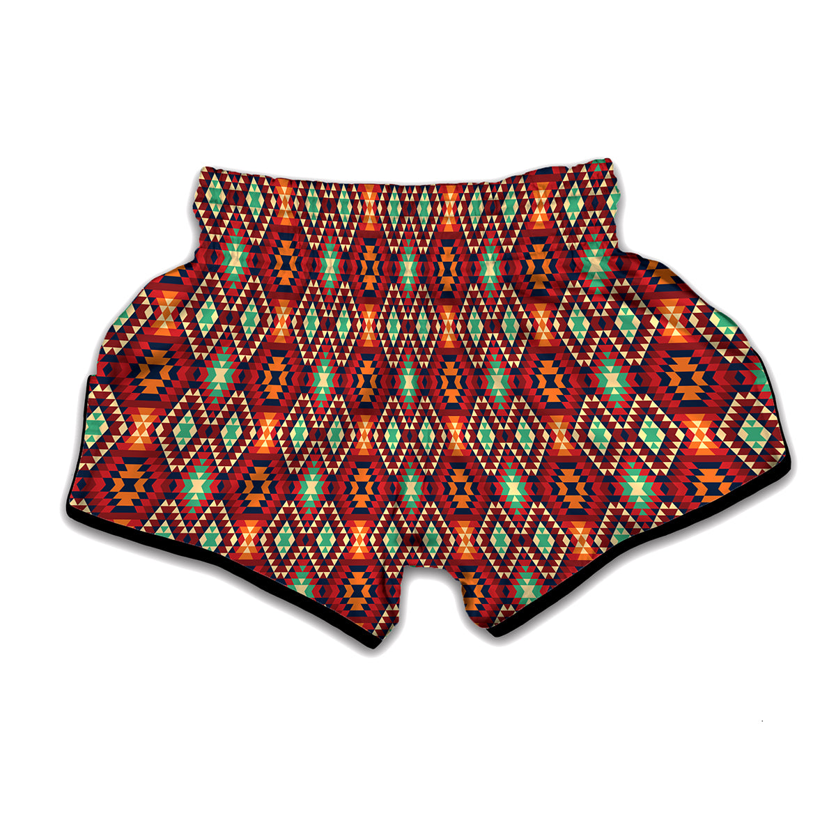 Native American Geometric Pattern Print Muay Thai Boxing Shorts