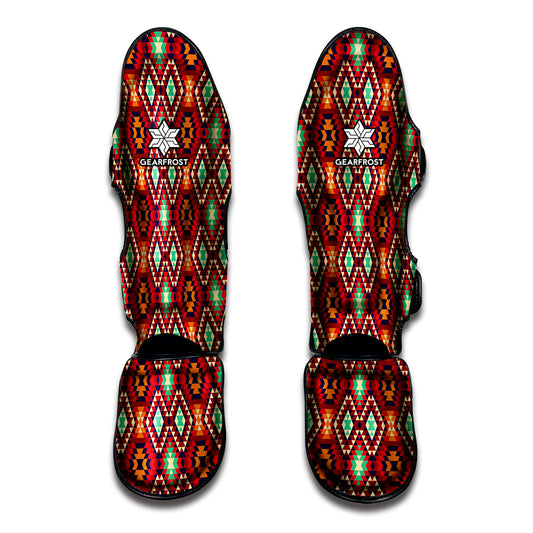 Native American Geometric Pattern Print Muay Thai Shin Guard