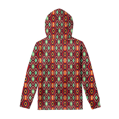 Native American Geometric Pattern Print Pullover Hoodie