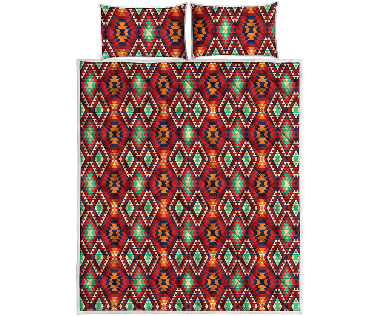 Native American Geometric Pattern Print Quilt Bed Set