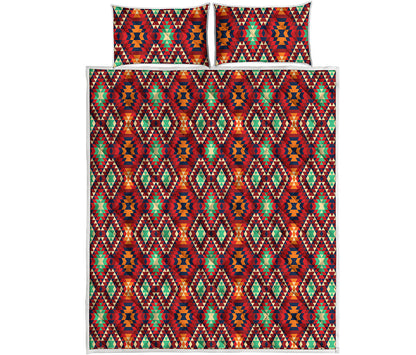 Native American Geometric Pattern Print Quilt Bed Set