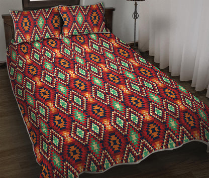 Native American Geometric Pattern Print Quilt Bed Set