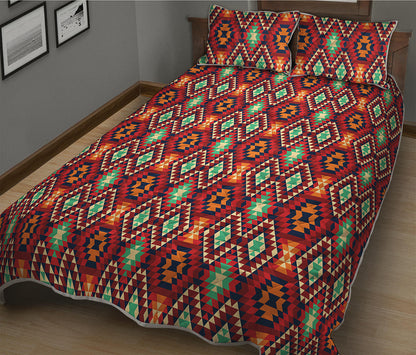 Native American Geometric Pattern Print Quilt Bed Set