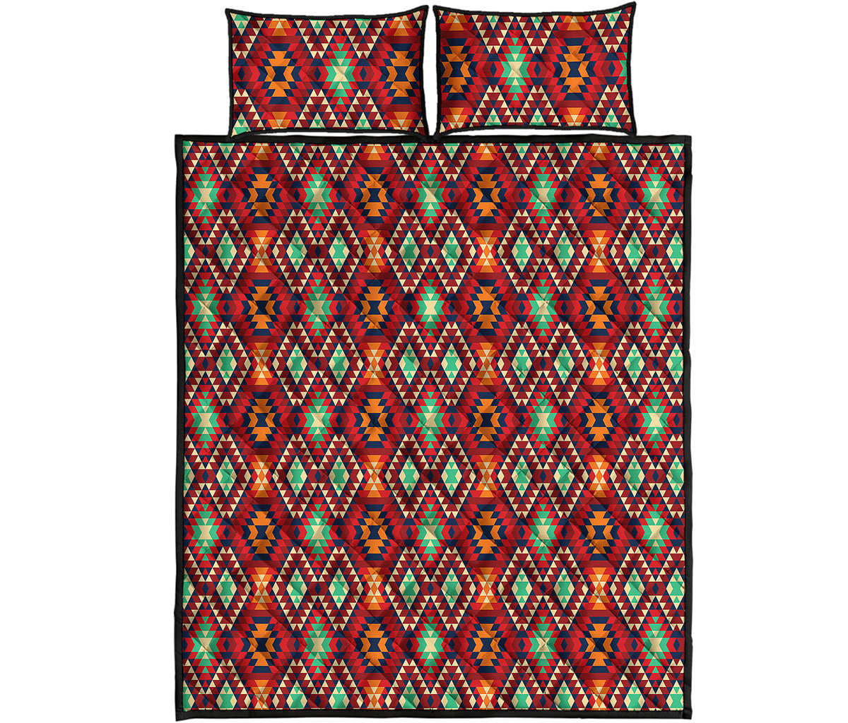 Native American Geometric Pattern Print Quilt Bed Set
