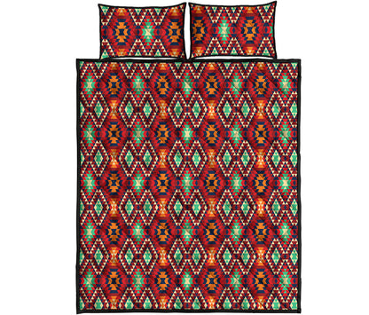 Native American Geometric Pattern Print Quilt Bed Set