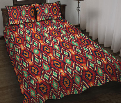 Native American Geometric Pattern Print Quilt Bed Set
