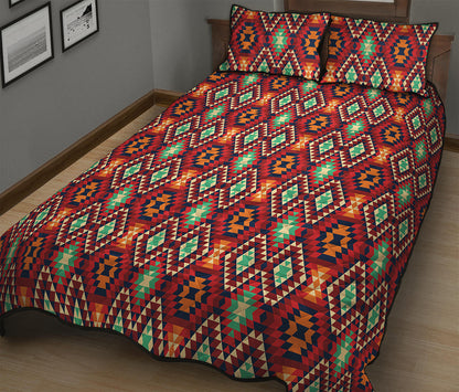 Native American Geometric Pattern Print Quilt Bed Set