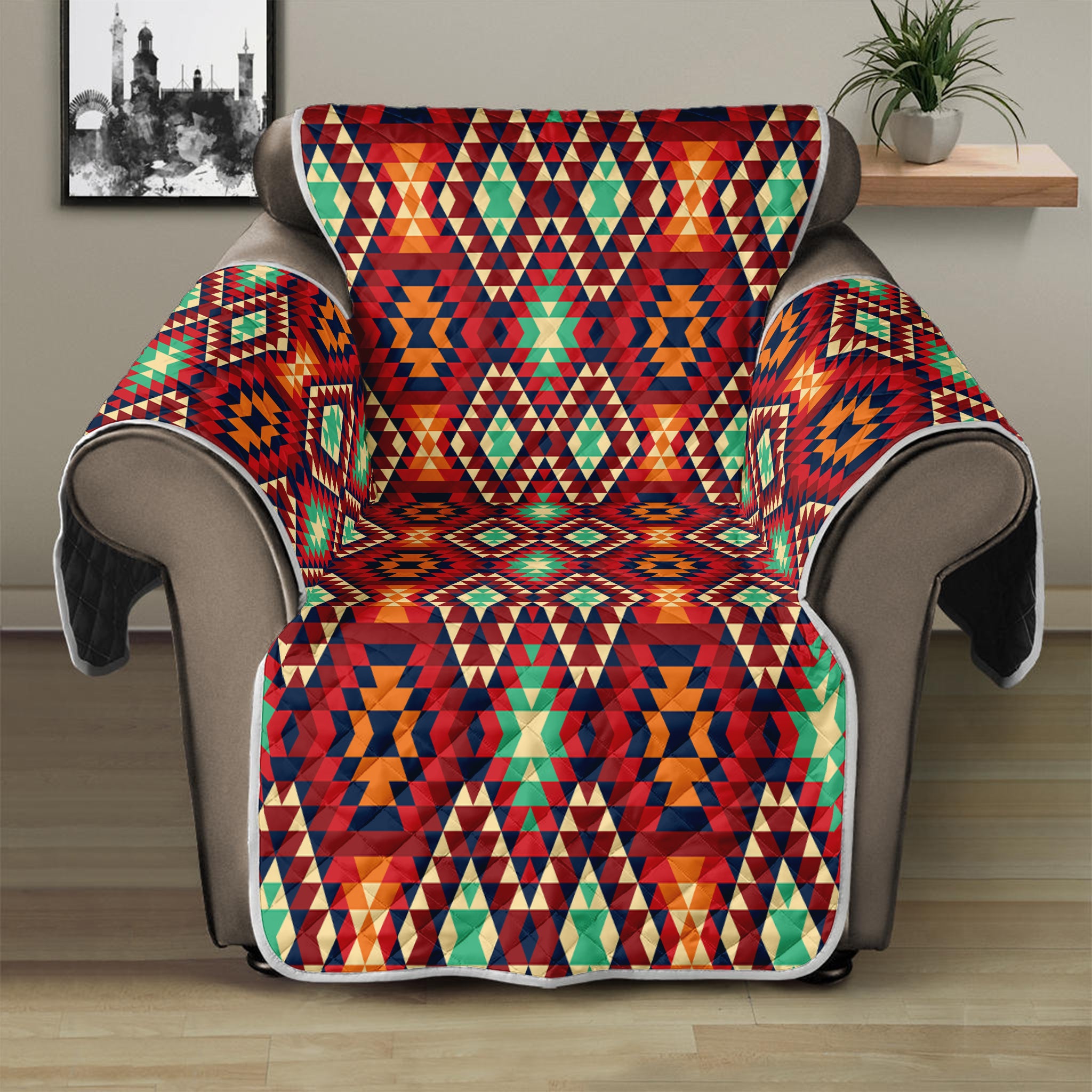 Native American Geometric Pattern Print Recliner Protector