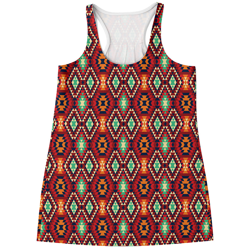Native American Geometric Pattern Print Women's Racerback Tank Top