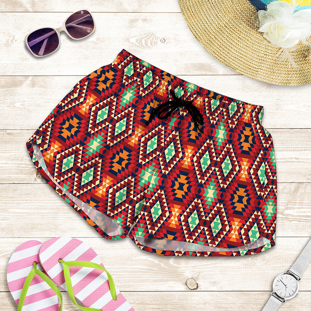 Native American Geometric Pattern Print Women's Shorts