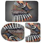 Native American Indian Girl Print 3 Piece Bath Mat Set