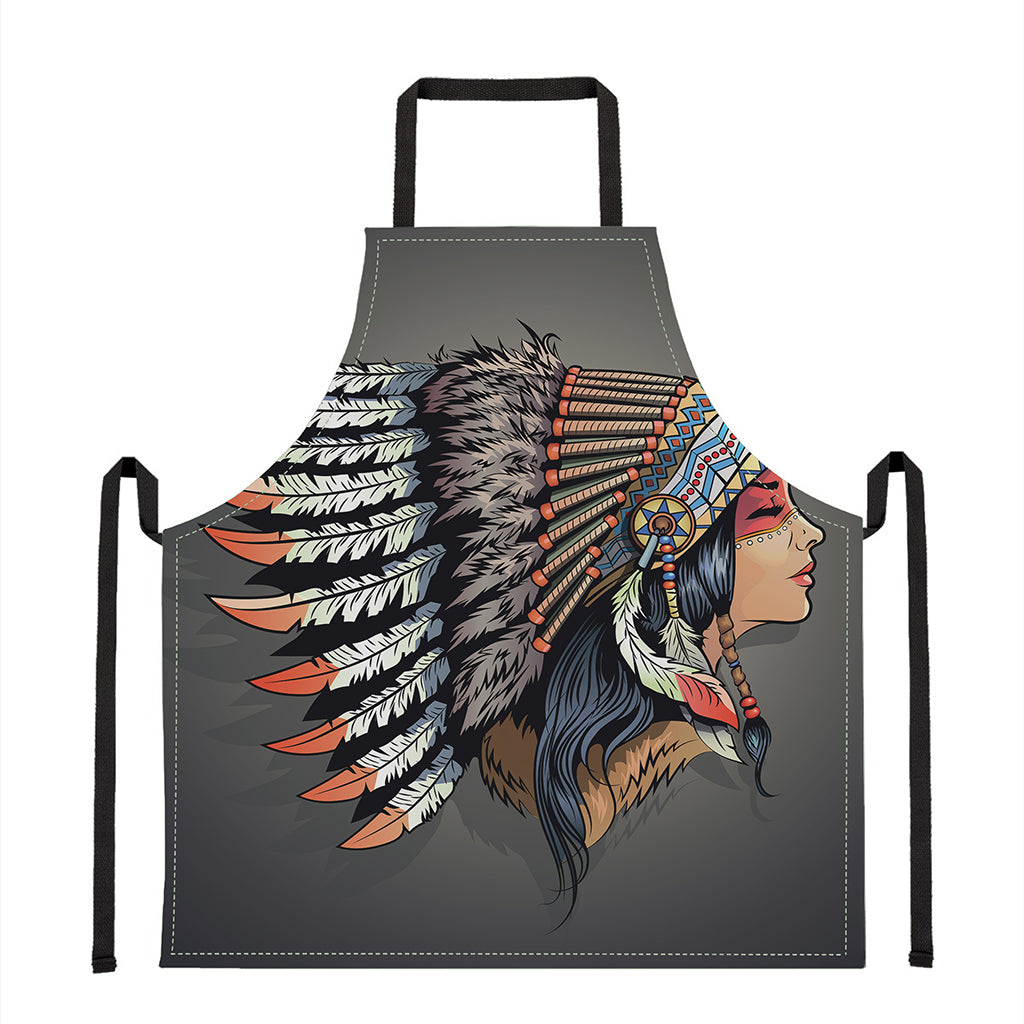 Native American Indian Girl Print Apron