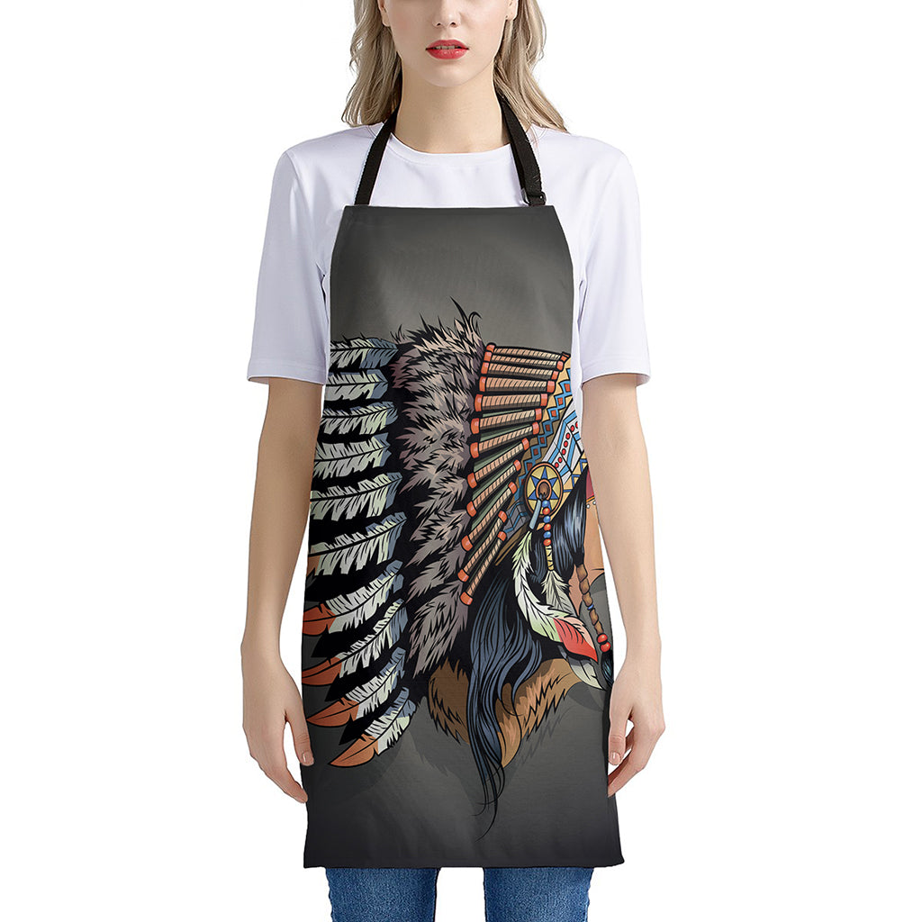 Native American Indian Girl Print Apron