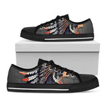 Native American Indian Girl Print Black Low Top Shoes 