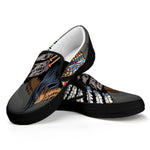 Native American Indian Girl Print Black Slip On Shoes