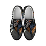 Native American Indian Girl Print Black Slip On Shoes