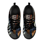 Native American Indian Girl Print Black Sneakers