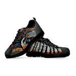 Native American Indian Girl Print Black Sneakers