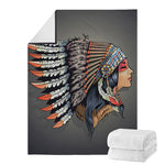 Native American Indian Girl Print Blanket