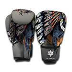 Native American Indian Girl Print Boxing Gloves