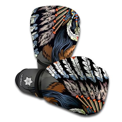 Native American Indian Girl Print Boxing Gloves