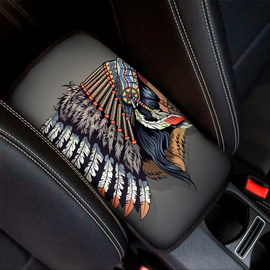 Native American Indian Girl Print Car Center Console Cover