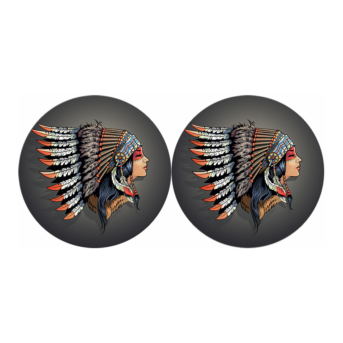 Native American Indian Girl Print Car Coasters