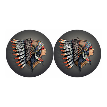 Native American Indian Girl Print Car Coasters