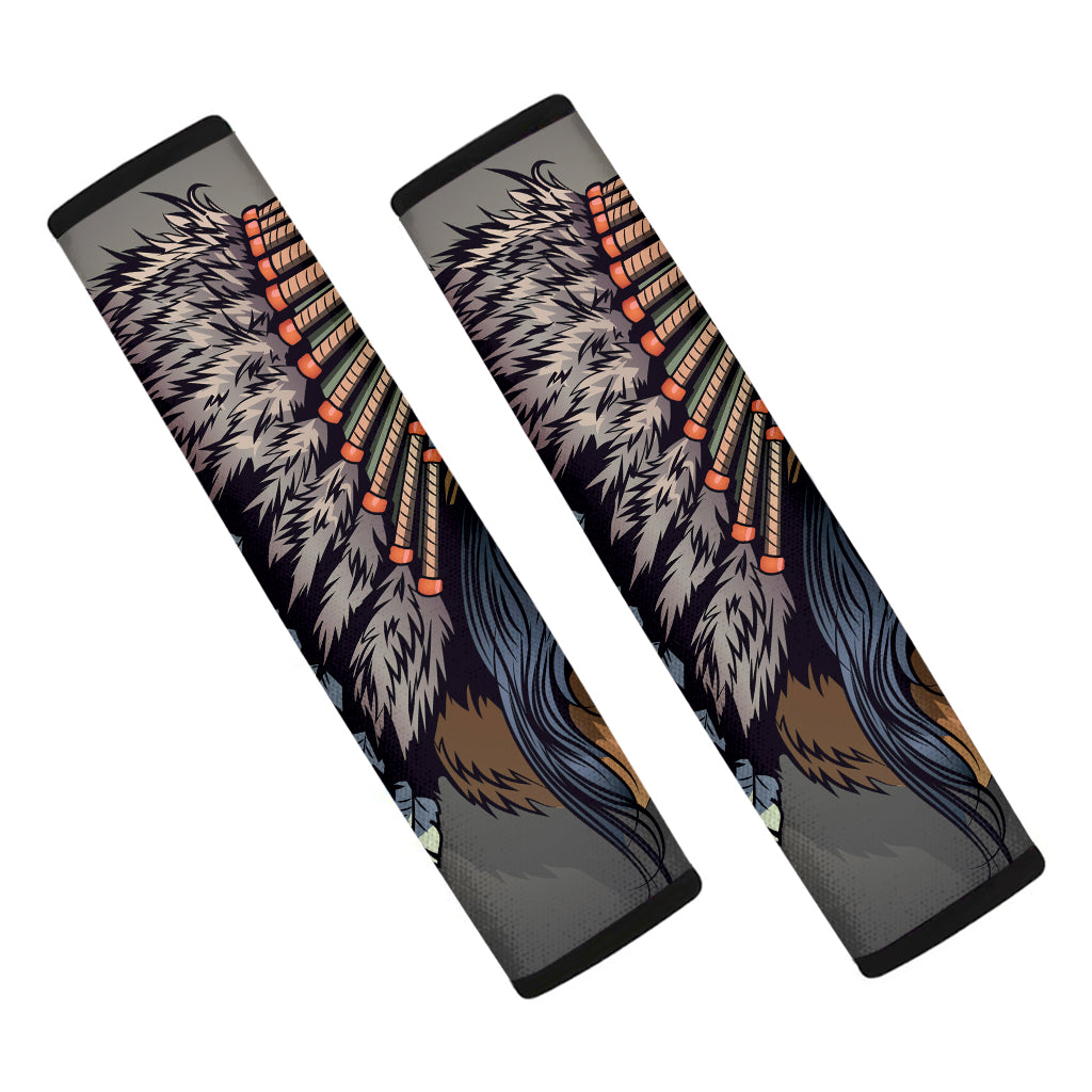 Native American Indian Girl Print Car Seat Belt Covers