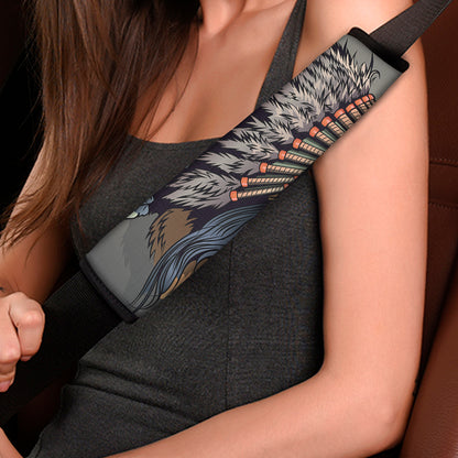 Native American Indian Girl Print Car Seat Belt Covers