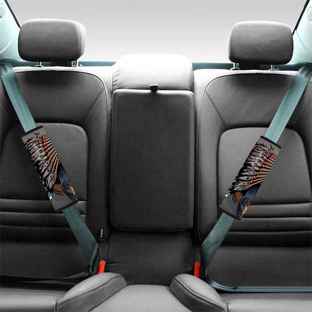 Native American Indian Girl Print Car Seat Belt Covers