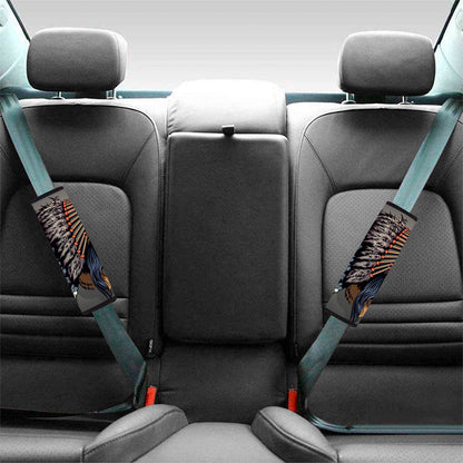 Native American Indian Girl Print Car Seat Belt Covers