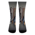 Native American Indian Girl Print Crew Socks