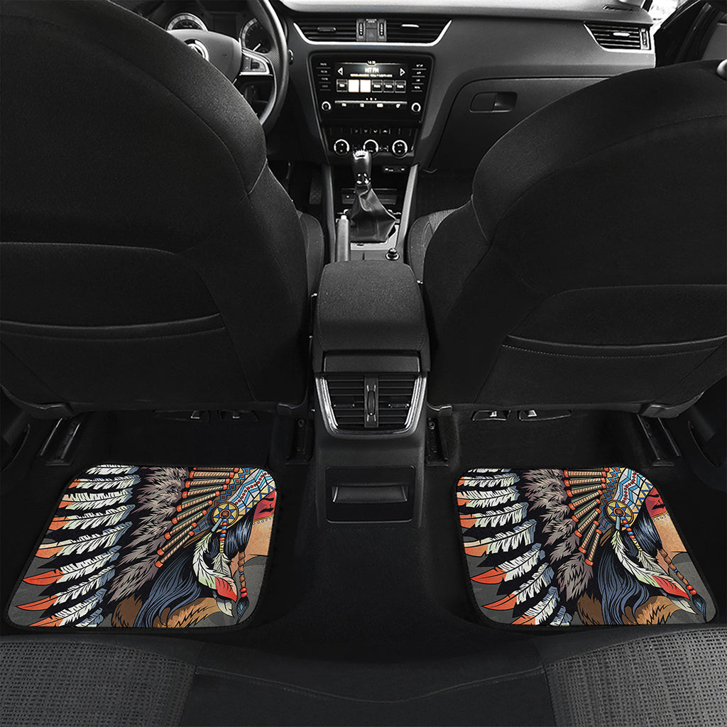 Native American Indian Girl Print Front and Back Car Floor Mats
