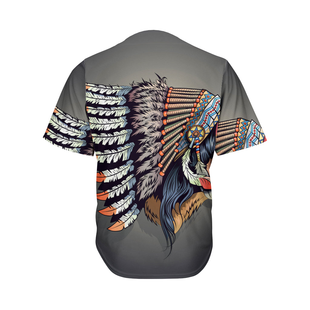 Native American Indian Girl Print Men's Baseball Jersey