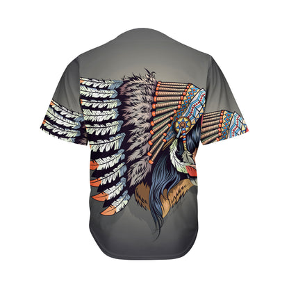 Native American Indian Girl Print Men's Baseball Jersey