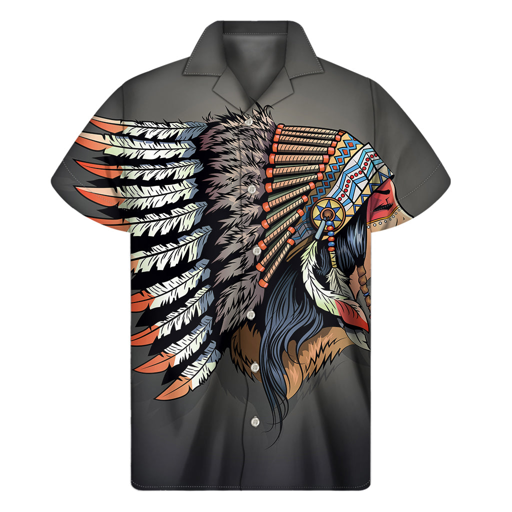 Native American Indian Girl Print Men's Short Sleeve Shirt