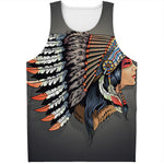 Native American Indian Girl Print Men's Tank Top