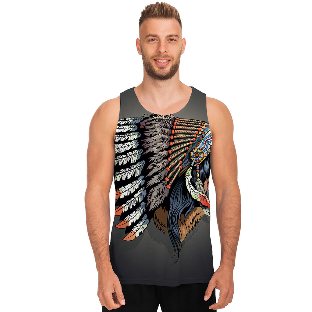 Native American Indian Girl Print Men's Tank Top