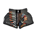 Native American Indian Girl Print Muay Thai Boxing Shorts