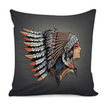 Native American Indian Girl Print Pillow Cover