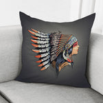 Native American Indian Girl Print Pillow Cover