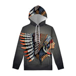 Native American Indian Girl Print Pullover Hoodie