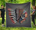 Native American Indian Girl Print Quilt