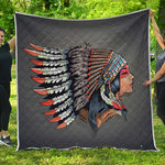 Native American Indian Girl Print Quilt