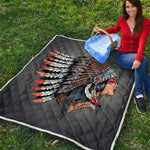 Native American Indian Girl Print Quilt