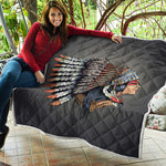 Native American Indian Girl Print Quilt